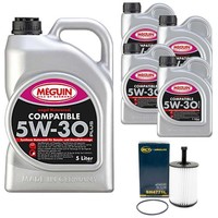 MotoröL Set SAE 5W-30 Plus Meguin 9 Liter + ÖLfilter FüR VW Touareg 2.5 R5 TDI