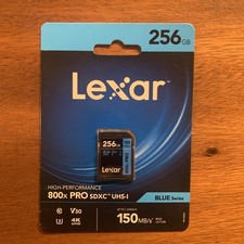 Lexar 256GB 800x PRO BLUE Series SDXC UHS-I 150MB/s Read V30   Brand New  