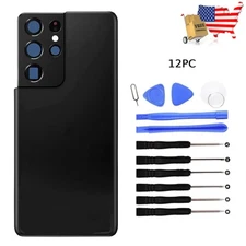 Back Battery Cover Rear Housing Glass For Samsung Galaxy S21 Ultra SM-G998 Black