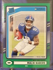 2024 PANINI DONRUSS 383 🏈🏈 MALIK NABERS PRESS PROOF GREEN