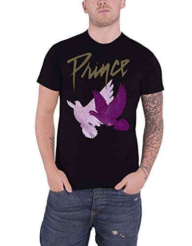 Prince T Shirt Doves Logo Purple Rain Official Mens Black XXL Black 6590₽