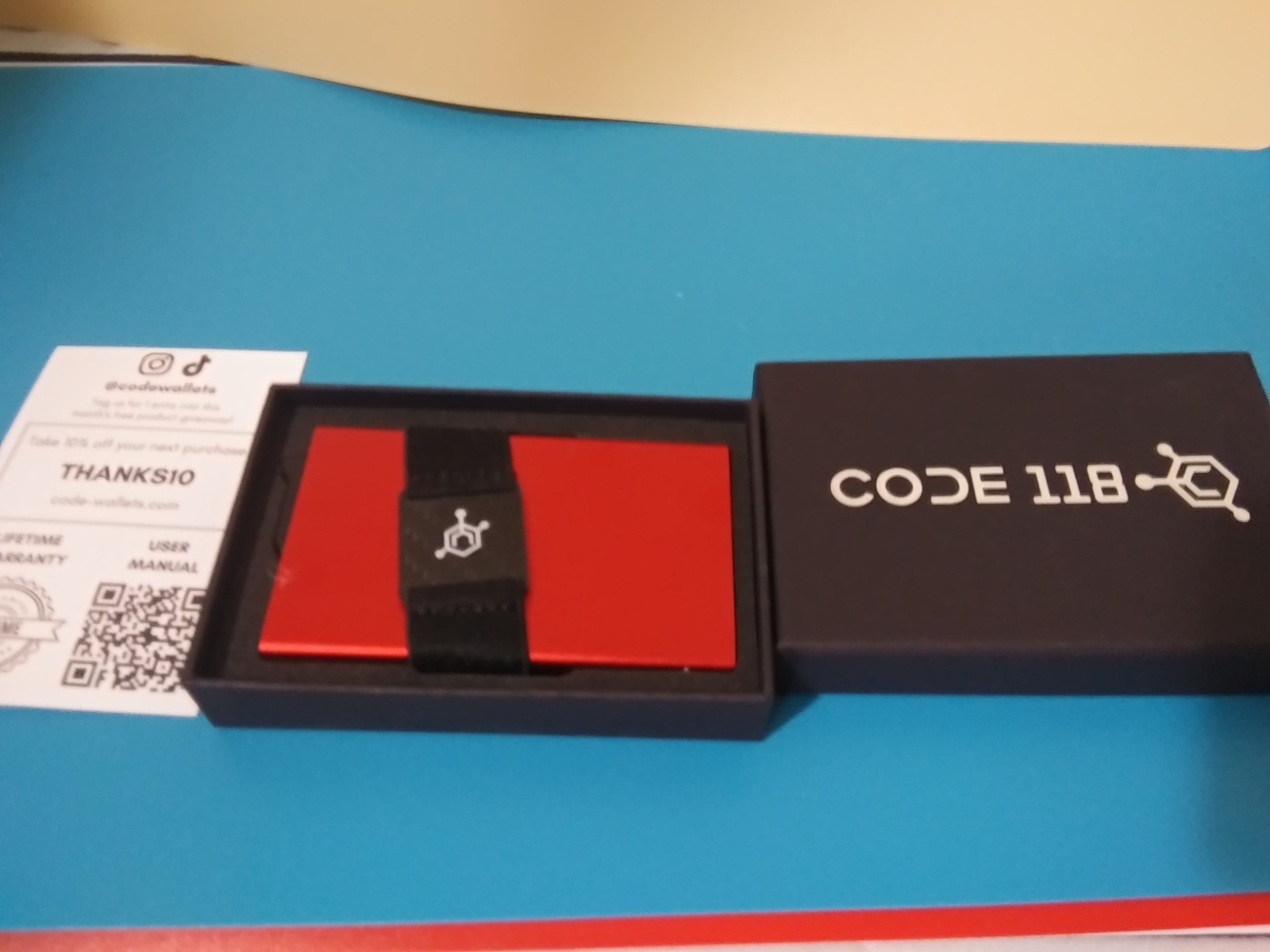 New in box Code 118 Wallet Codewallets  Red Metal - image 1