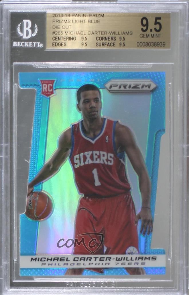 2013 Prizm Light Blue Die-Cut /199 Michael Carter-Williams BGS 9.5 GEM MINT 0m5n
