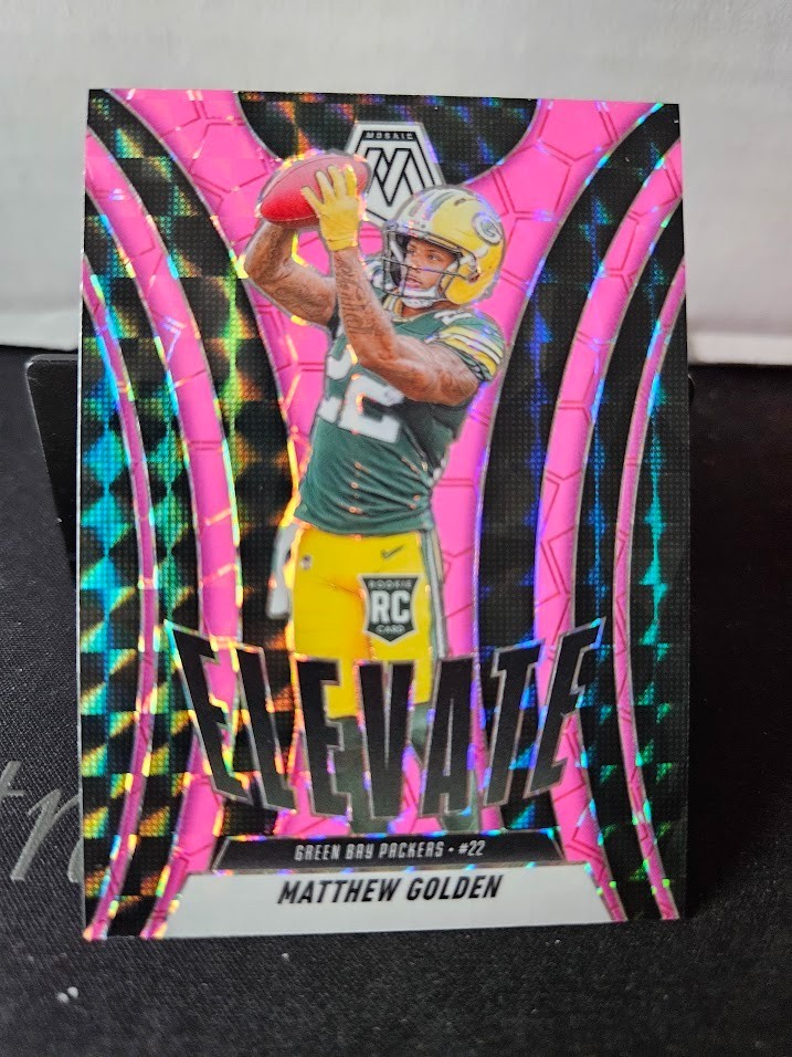2025 Panini Mosaic - Elevate Matthew Golden #3 Pink Fluorescent Prizm (RC)