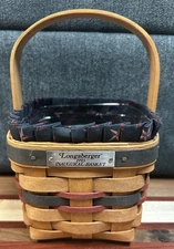 Longaberger 1993 Inaugural Basket with Liner & Plastic Protector.