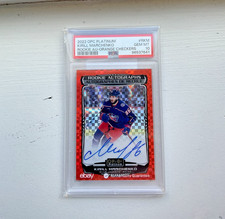 2022-23 O-Pee-Chee Orange Checkers Kirill Marchenko Rookie Auto /15 PSA 10 POP 1