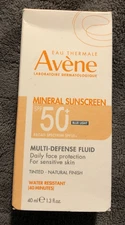 New Avene Mineral Blue Light Face Tinted Defense Sunscreen SPF 50+ 1.3oz 5/2027