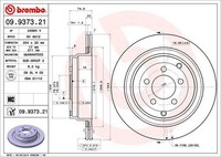 2X Bremsscheibe Hinten Brembo 09937321 FÜR Land Rover