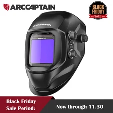 ARCCAPTAIN Welding Helmet Auto Darkening Large Viewing Screen with 4 Arc Sensor