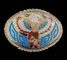 Vintage SSI Belt Buckle Buffalo Indian Native Style NOS Made in USA w/ Box