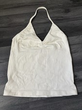 White halterneck tik tok viral gym workout seamless top size small