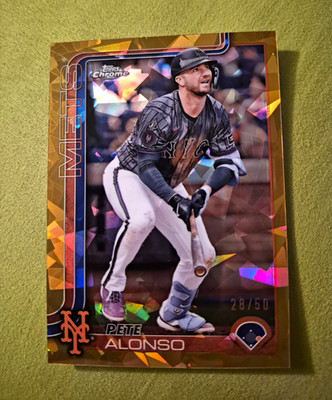 Topps 2025 Topps Chrome Sapphire Pete Alonso NY Mets #136 Serial Numbered /50
