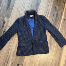 Harlyn navy blue polka dot blazer with blue lining, size M