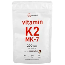 Vitamin K2, MK-7, 200 mcg, 300 Softgels