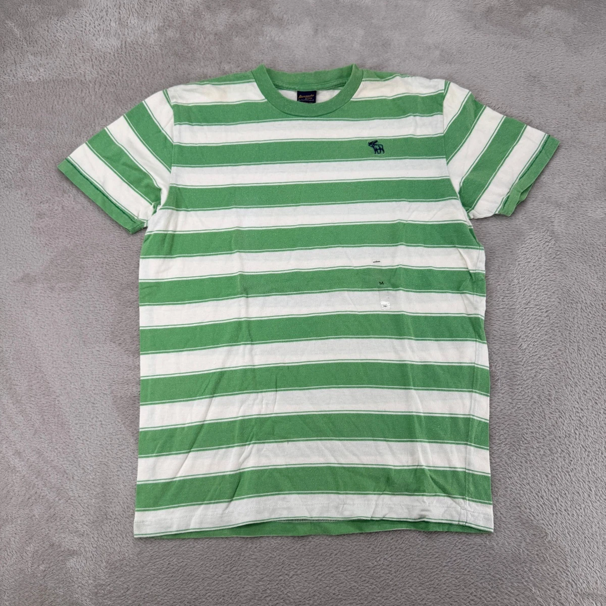 トップス vintageAbercrombie&Fitch striped T-shirt Abercrombie & Fitch Cotton Short Sleeve Striped T-Shirts for Men