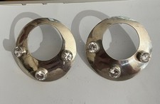 BEAUTIFUL VINTAGE STERLING SILVER MEXICAN HOOP EARRINGS, LARGE.