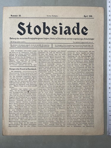Original WW1 German Stobs Scotland POW Camp Stobsiade Newspaper April 1918