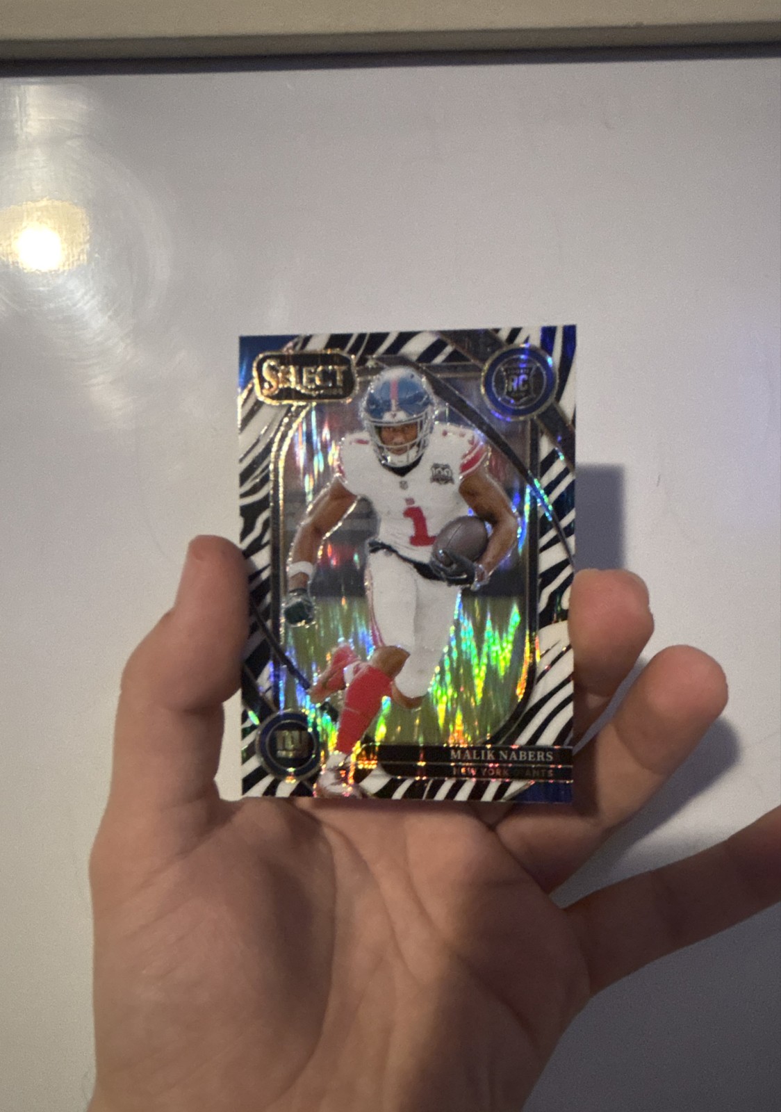 2024 Panini Select - Club Level Malik Nabers #220 Zebra Shock Prizm (RC)