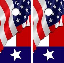American Teaxs Flag Cornhole Board Decal Wrap FREE Laminate