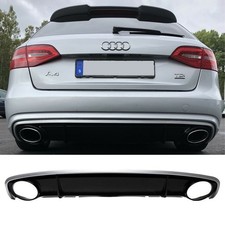 Heckdiffusor Schwarz 2-Rohr Oval passt für Audi A4 B8 Facelift ab 11-15 kein RS4