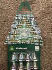 Woolworth Plastic Bead Garland & Bells Vintage Christmas New  In Packaging!