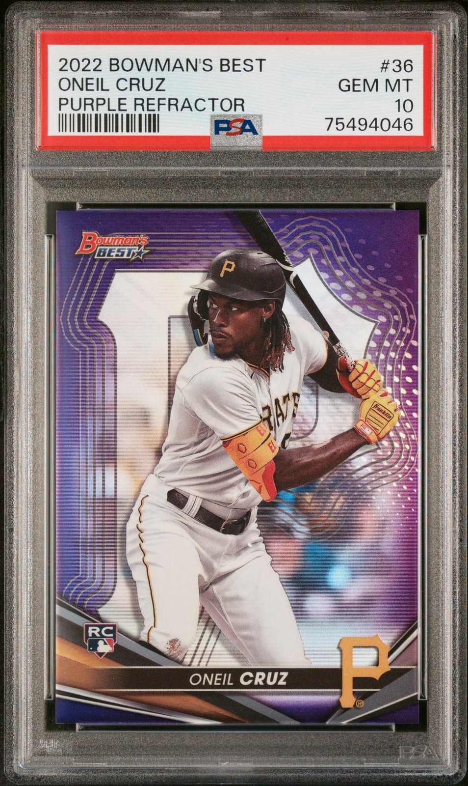 2022 Bowman's Best Purple Refractor Oneil Cruz #36 /250 PSA 10