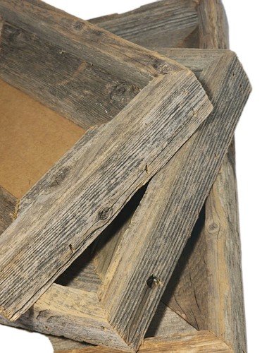 3 Pc Rustic Oklahoma Barnwood Frames Frame Set Large Small Photo Barn Wood Wall - Picture 10 of 12