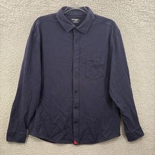 UNTUCKit Shirt Mens XL Navy Blue Mercurey Slim Fit Long Sleeve Button Up Pique