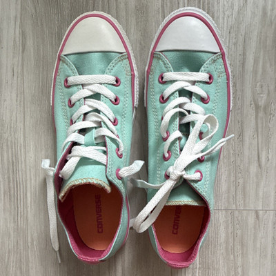 Converse All Star Unisex Kinder Low Top Sneaker Canvas Türkis/Pink/Weiß EU 37,5