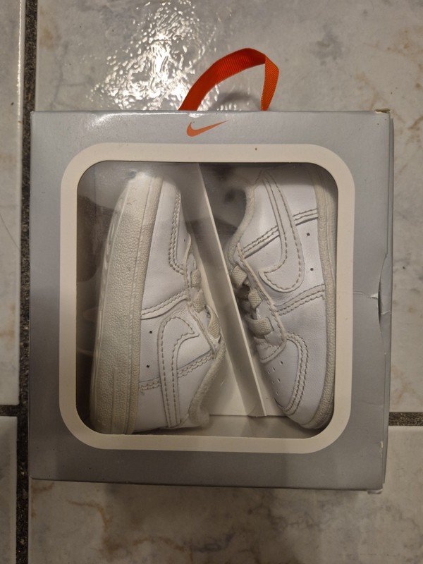 Nike Air Force 1 Crib Baby Bootie sz 3C Triple White Leather CK2201-100 2019