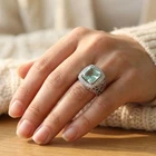Sparkling Arctic Blue Aquamarine 3.90Ct 925 Sterling Silver White Gold Rings