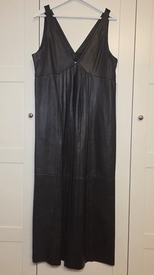 Massimo Dutti Schwarzes Lederkleid Limited Edition Größe M