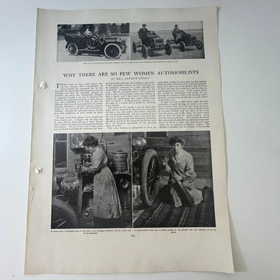 Why There Are so Few Women Automobilists Mrs. Cuneo 1908 Magazine Article SV27-4
