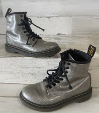 DR MARTENS Glitter Charcoal 1460 Boots US Sz 1 Uk Sz 13