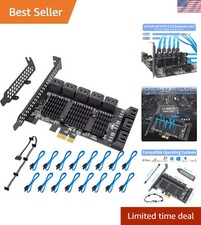Complete PCIe 16 Port SATA Expansion Card Kit - Plug and Play Storage Expansion