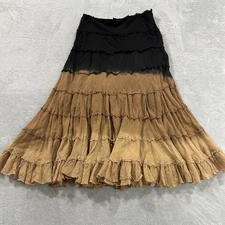 Wet Seal Maxi Skirt Women L Brown Black Y2K Indie Vintage Boho Hippie