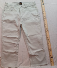 Lee Women's Mid-rise Capri Pants Size 14M Preowned Biege off white 