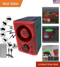 Solar-Powered Motion Detector Alarm with Custom Sounds for Home & Farm Security