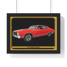 Iconic 1972 Chevrolet Malibu SS Muscle Car Poster - Splendido Classico Rosso