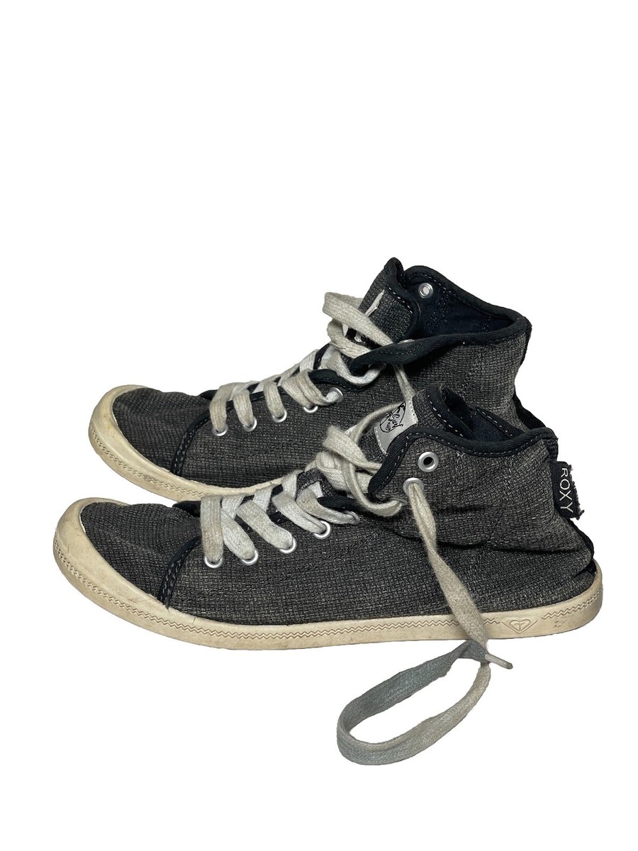 Roxy Surf High Top Sneakers Gray White Fabric Bayshore Closed