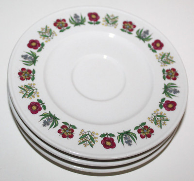 Septfontaines 3 x kleine Untertasse 13 cm Blümchen Blumen Villeroy & Boch Retro