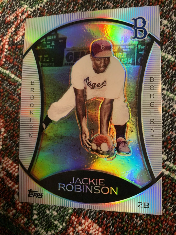 2010 Topps Jackie Robinson Legends Chrome Cereal Wal-Mart Platinum #PC2 Dodgers - Image 3 of 4