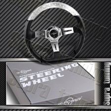 Clear W-power 13.5 Crystal Bubbleleather 6-hole Chrome 3-spoke Steering Wheel