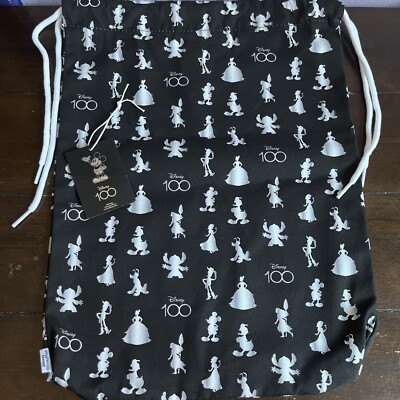 Authentic Vans 100 Disney Shoes Dust Bag Black White 16” X 12