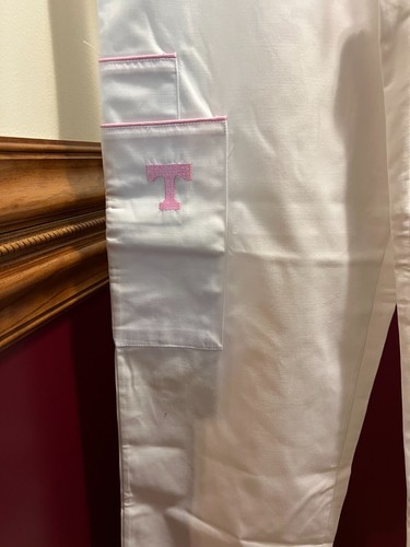 * Dudz Scrub 3-pkt drawstring-waist Scrub Pants White Pink T Vols Tennessee M - Picture 6 of 8