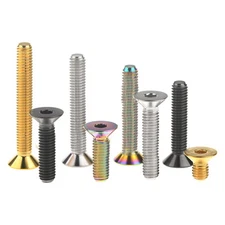 Titanium Bolt Countersunk Head Flat Hex Screw M6x10 15 20 25 30 35 40 45 Grade 5
