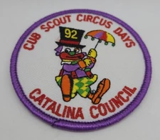 1992 Catalina Council Scouting Cub Scout Circus Days Clown Patch