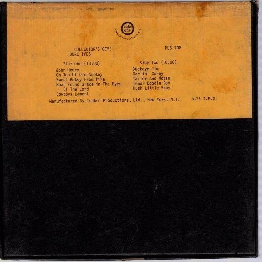 Burl Ives - Collector's Gems 7" 3.75 IPS R2R Audio Tape - Image 3 of 4
