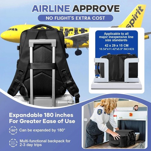 Vacuum Compression Cabin Purple Backpack 15.6” Laptop Bag Ryanair 40x20x25 Bag - Picture 5 of 5