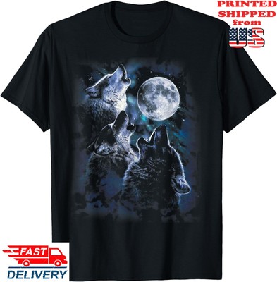 Wolf Howling At The Moon T-Shirt Wildlife Wolves Lovers Men T-Shirt, Unisex Tee